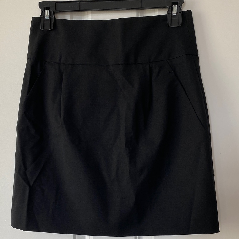 Theory Black Pencil Skirt with Front Seam Details